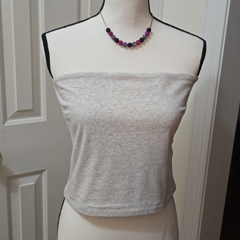ARIZONA JEAN CO WOMEN'S JUNIOR SIZE HEATHER GRAY SUMMER STRAPLESS TUBE TOP XL